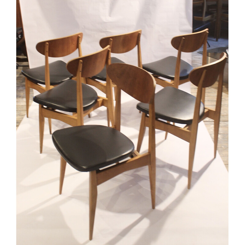 Set of 6 vintage Stella chairs Model "Ingrid", 1960