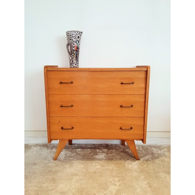 Small mid-century chest of drawers in oak - 1950s