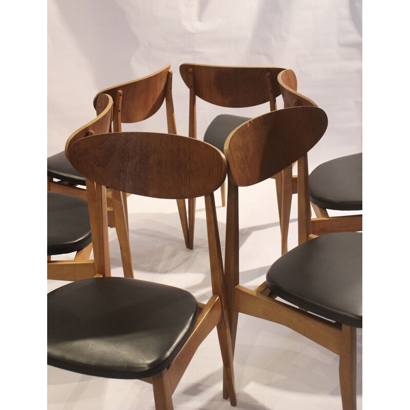 Set of 6 vintage Stella chairs Model "Ingrid", 1960