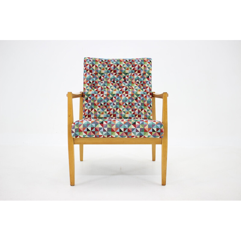 Vintage beech armchair, Czechoslovakia 1960s