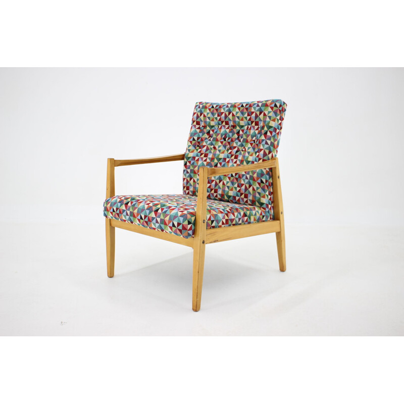Vintage beech armchair, Czechoslovakia 1960s