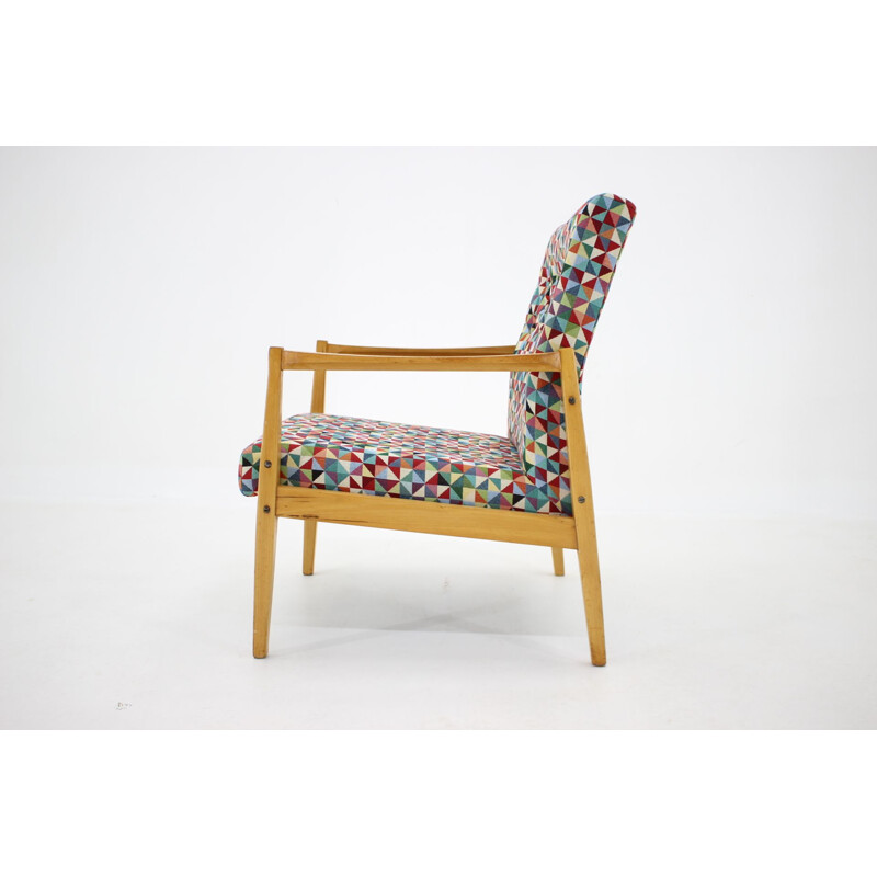 Vintage beech armchair, Czechoslovakia 1960s