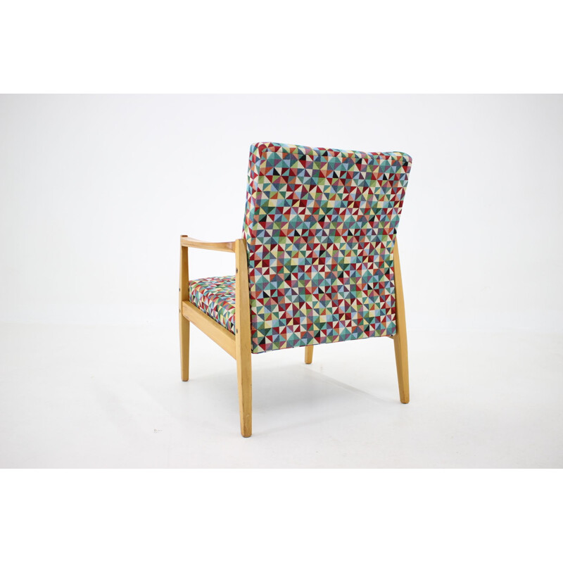 Vintage beech armchair, Czechoslovakia 1960s