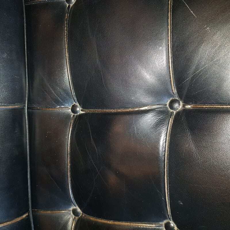 Pareja de sillones de cuero vintage "Barcelona" de Mies Van Der Rohe para knoll, 1970