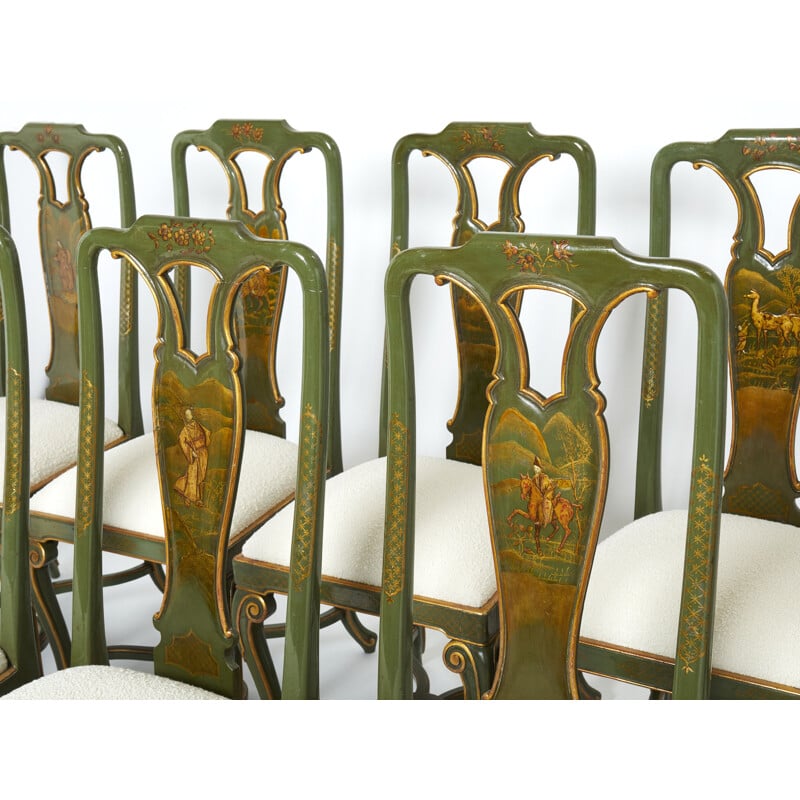 Set di 10 sedie vintage della Maison Jansen, 1940