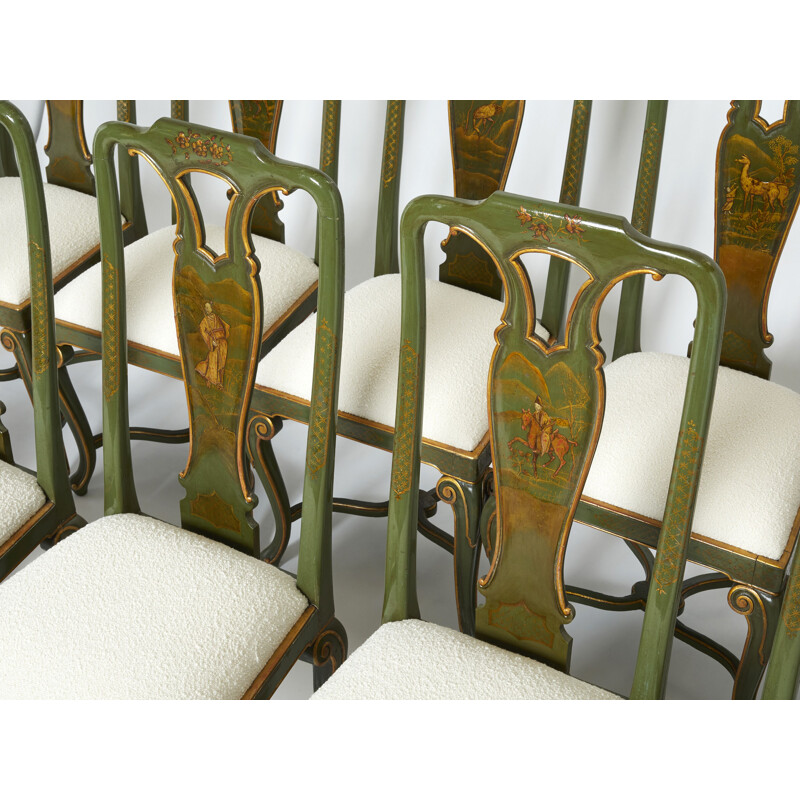 Set of 10 vintage chairs by Maison Jansen, 1940 