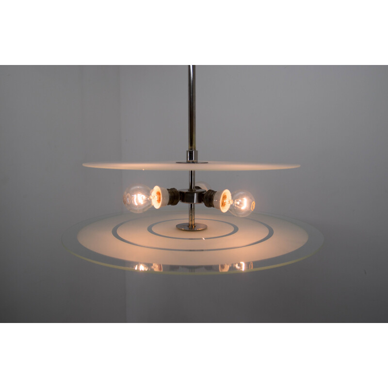 Mid-century Bauhaus or functionalist chandelier, 1930s