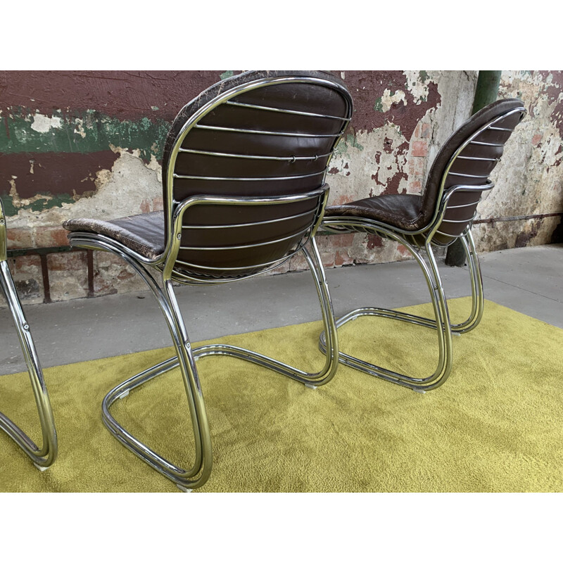 Set of 4 vintage Italian Sabrina chairs by Gastone Rinaldi for Rima, 1970s