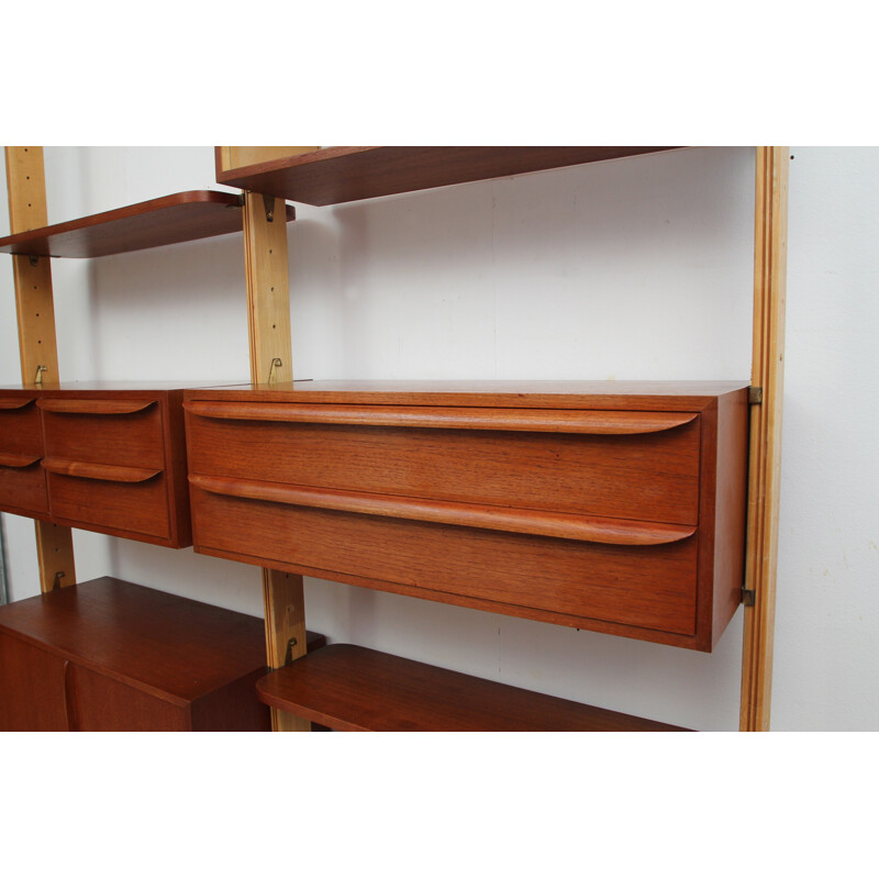 Mid century German teak wall unit - 1950s