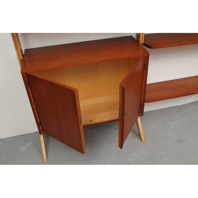 Mid century German teak wall unit - 1950s