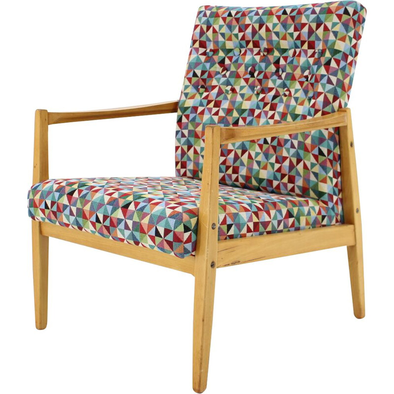 Vintage beukenhouten fauteuil, Tsjechoslowakije 1960