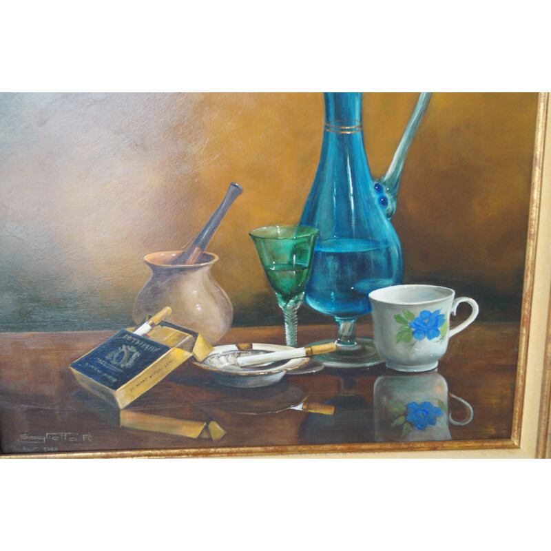 Oil on canvas vintage R. Saglietto, 1982