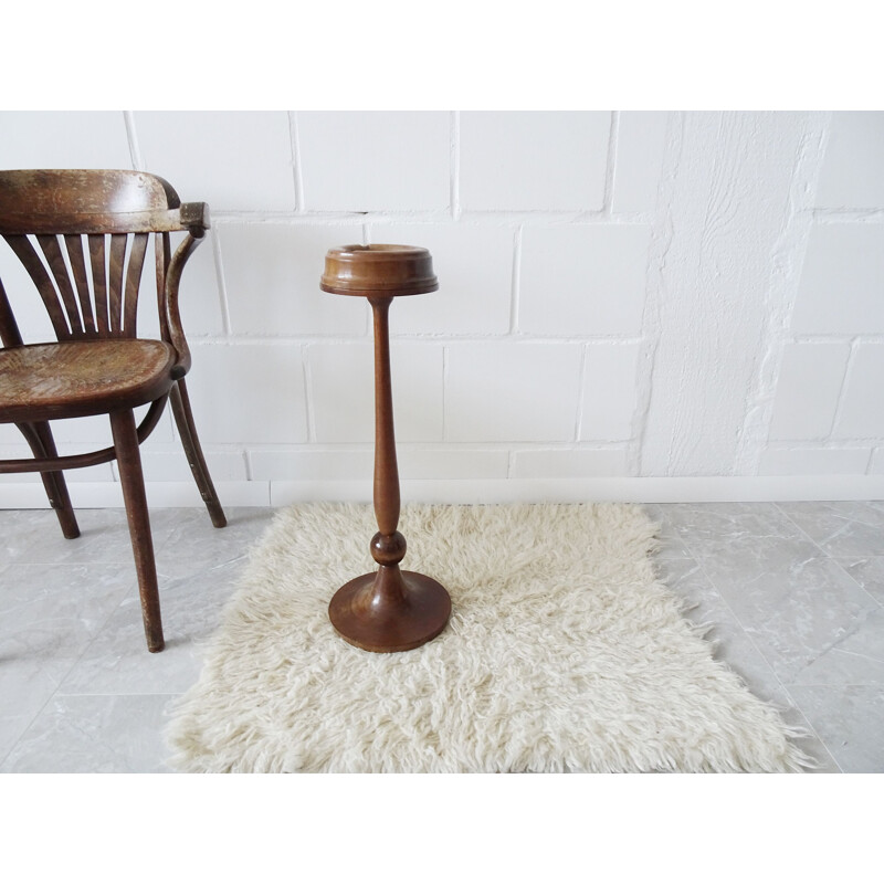 Mid-century standing ashtray made of wood and ceramic, 1930s