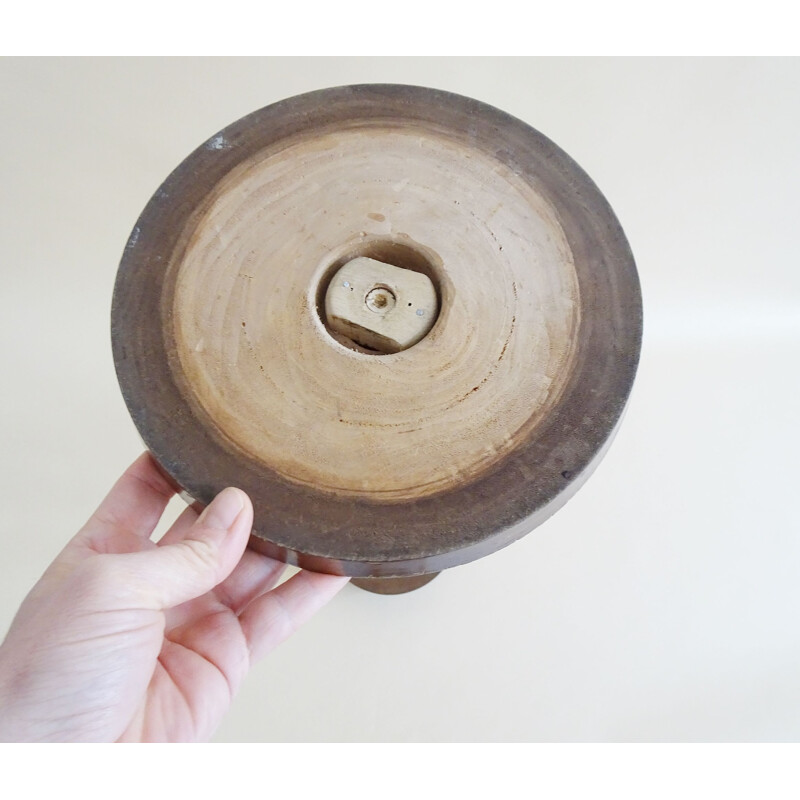 Mid-century standing ashtray made of wood and ceramic, 1930s