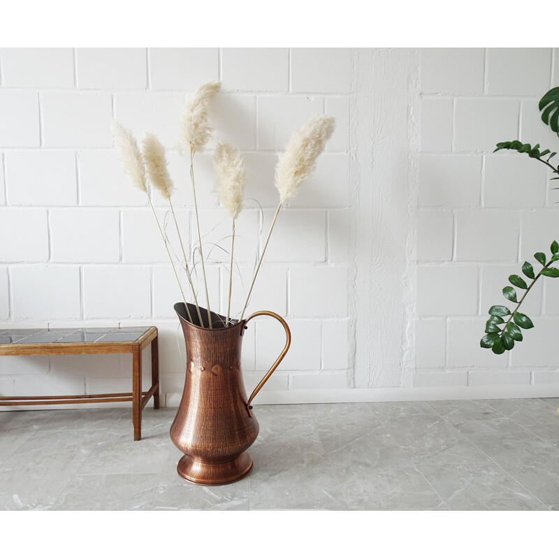 Large vintage copper floor vase, 1950s