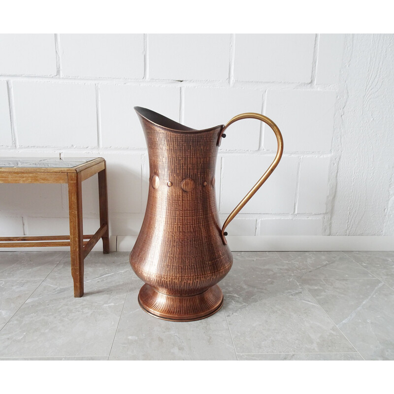 Large vintage copper floor vase, 1950s