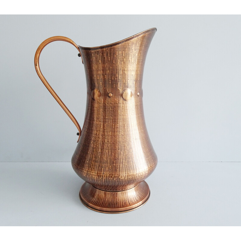 Large vintage copper floor vase, 1950s