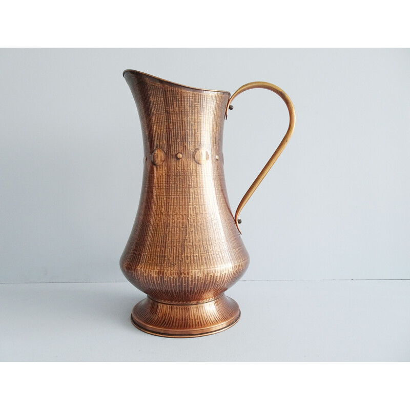 Large vintage copper floor vase, 1950s