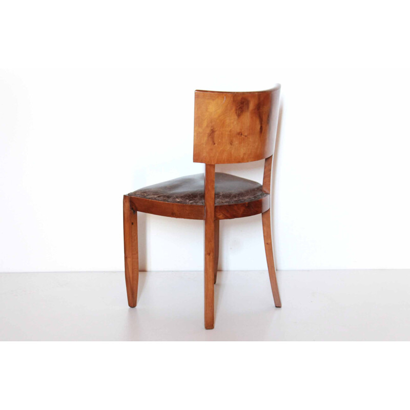Set of 6 vintage french art deco dining chairs, 1930s