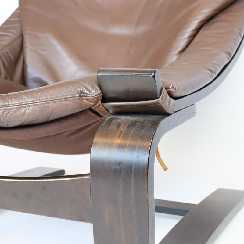 Vintage leather armchair model Kroken by Ake Fribyte, 1970
