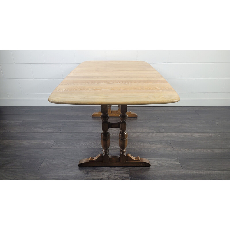 Table de réfectoire à rallonge vintage de Ercol Grand, 1990