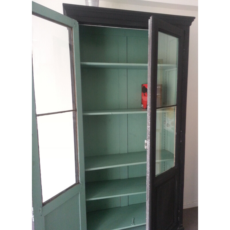 Vintage bookcase with glass doors - 1930s