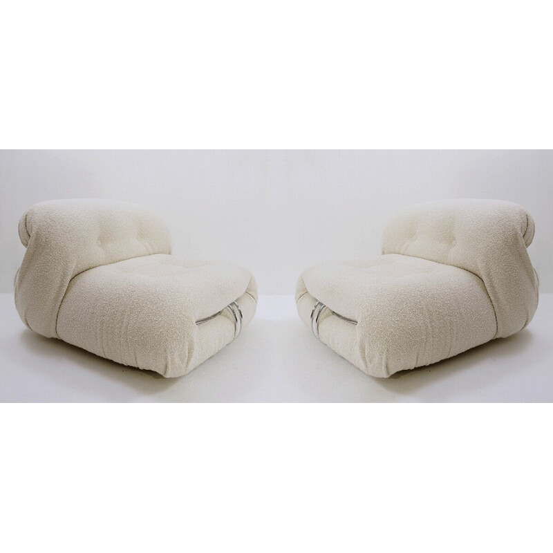 Pair of mid-century "Soriana" armchairs by Afra & Tobia Scarpa for Cassina, Italy 1970s