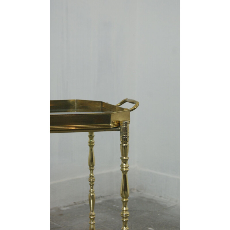 Italian vintage brass bar trolley, 1960s