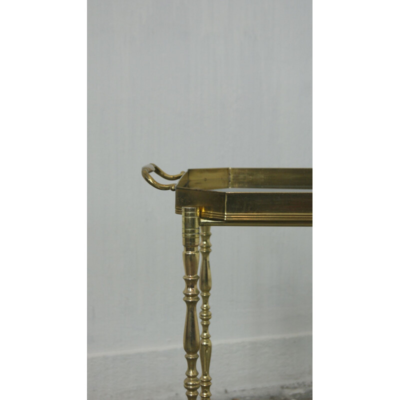 Italian vintage brass bar trolley, 1960s