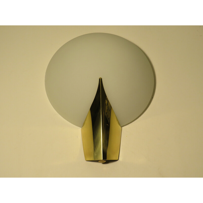 Vintage glass wall lamp, Germany 1970s