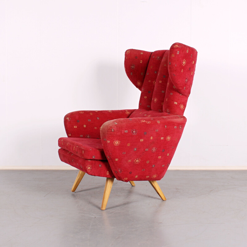 Vintage red armchair, 1970s