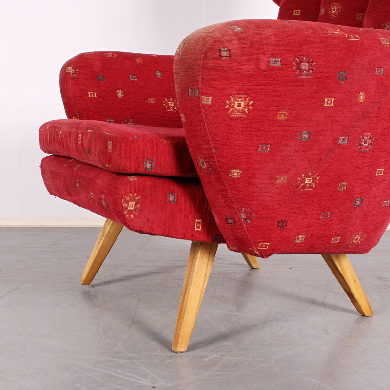 Vintage red armchair, 1970s