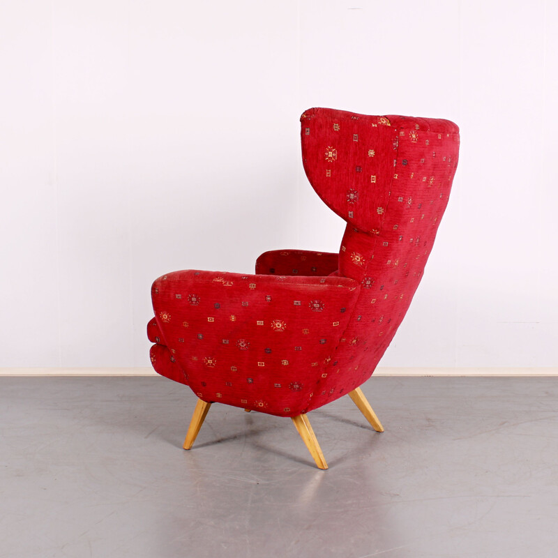 Vintage red armchair, 1970s