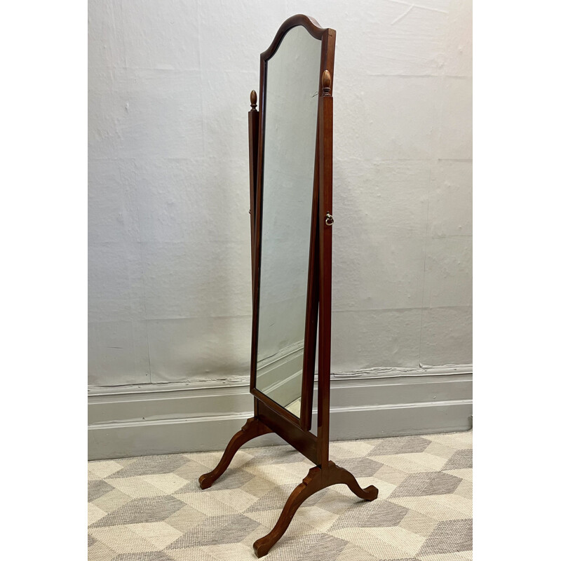 Vintage cheval dressing mirror in mahogany