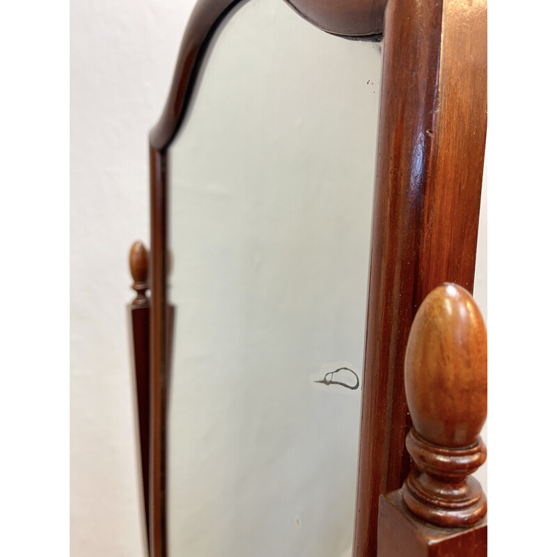 Vintage cheval dressing mirror in mahogany