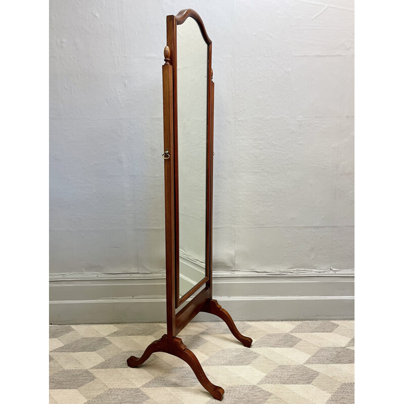 Vintage cheval dressing mirror in mahogany