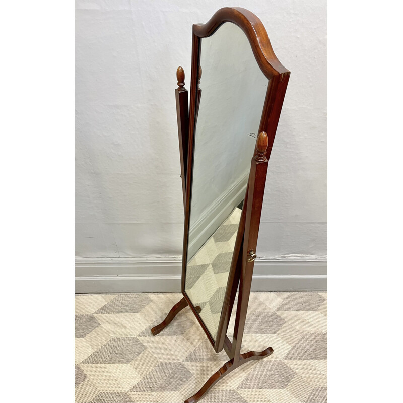 Vintage cheval dressing mirror in mahogany