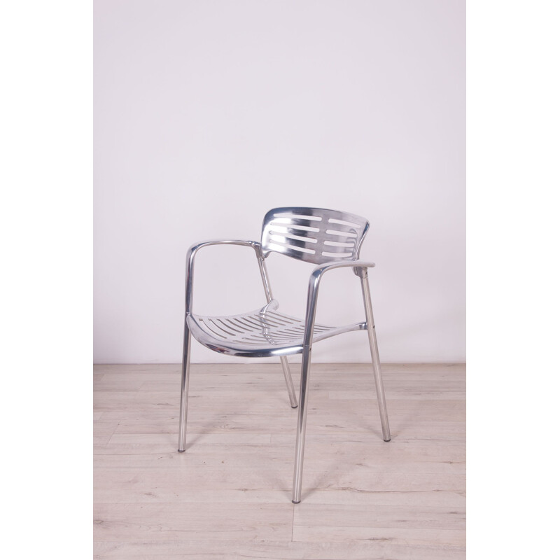 Chaise empilable vintage en aluminium