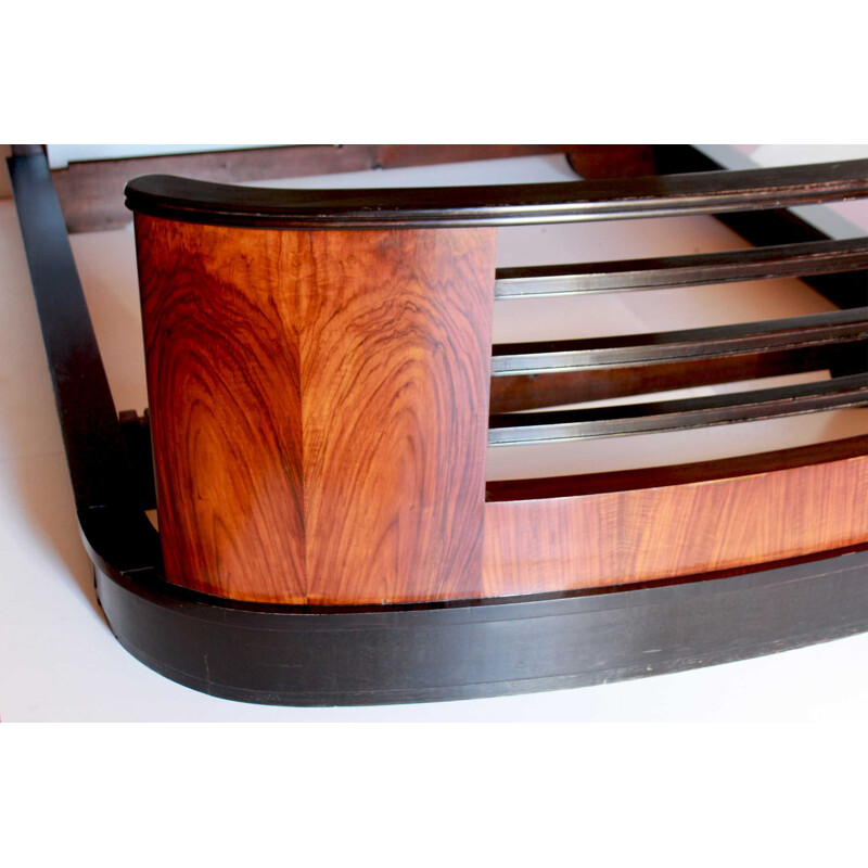 Vintage Art deco wood bed, 1930s