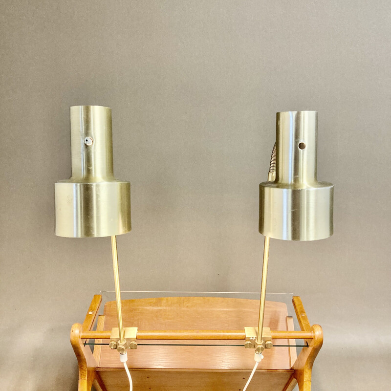 Pair of vintage scandinavian modular wall lamps, 1950