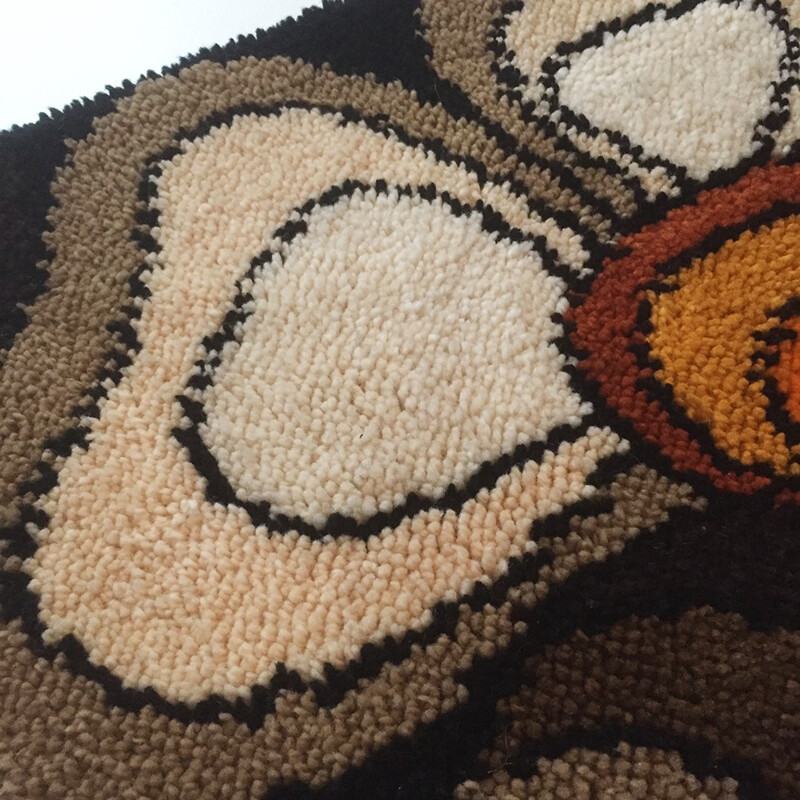 Vintage wool wall rug, 1970