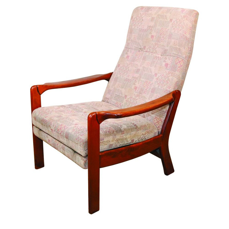 Dänischer Vintage-Kippsessel mit klappbarer Fußstütze, 1960