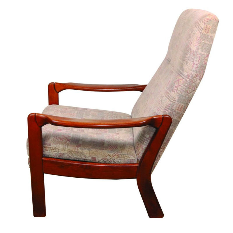 Vintage Deense fauteuil met opklapbare voetsteun, 1960