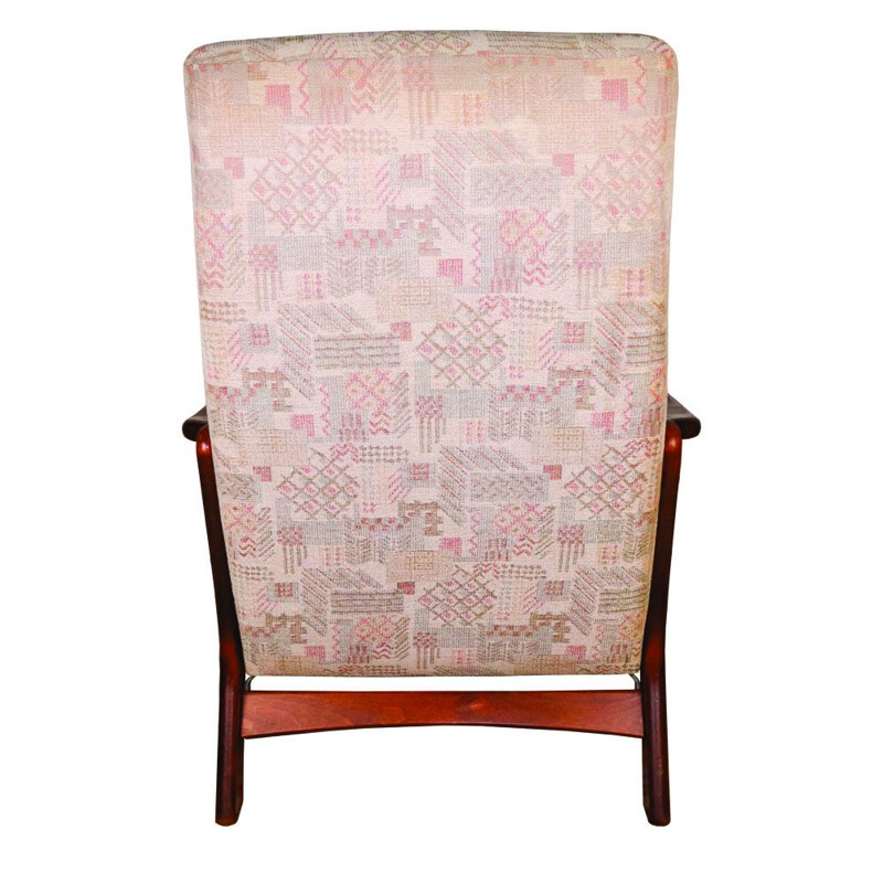 Vintage Deense fauteuil met opklapbare voetsteun, 1960