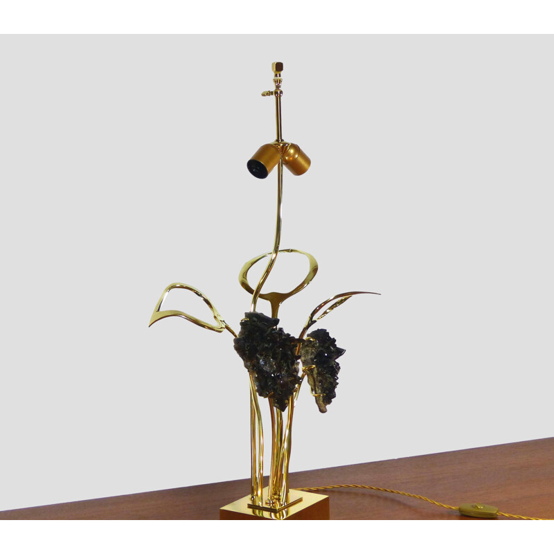 Lampada vintage in ottone e bronzo dorato di Willy Daro