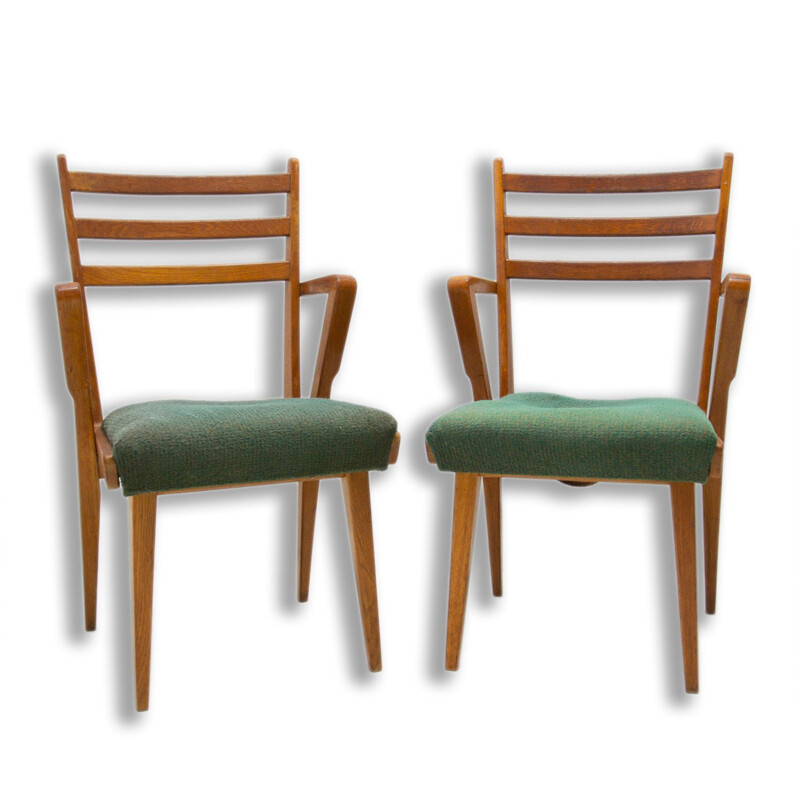Pair of vintage bentwood office chairs, Czechoslovakia 1960
