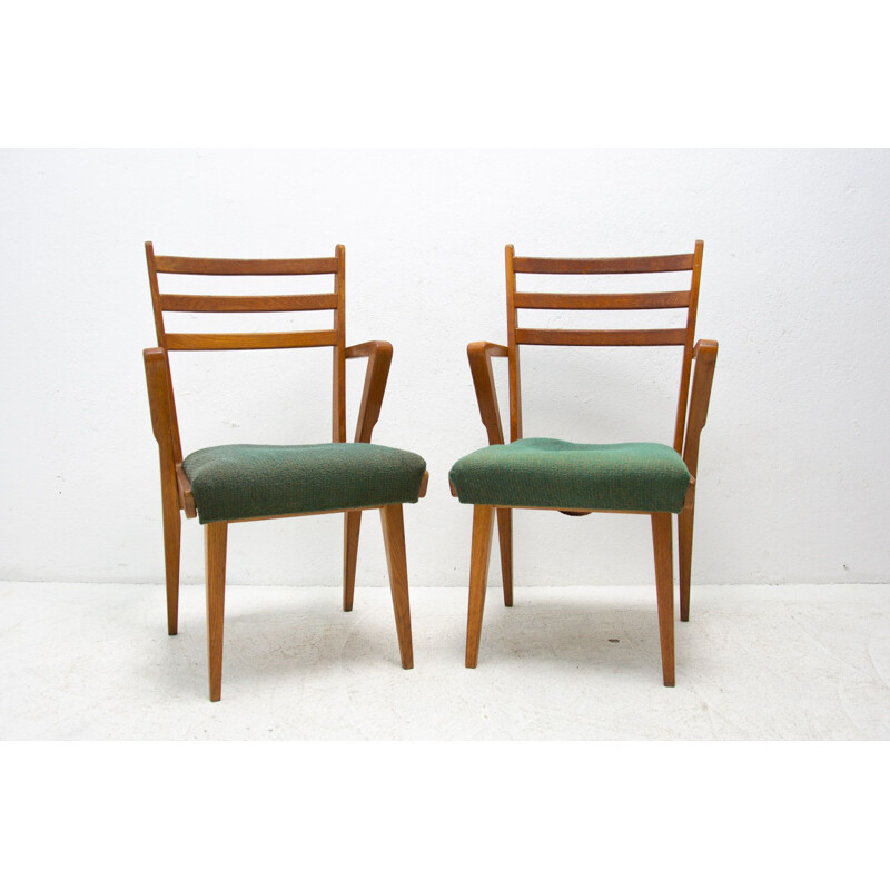 Pair of vintage bentwood office chairs, Czechoslovakia 1960
