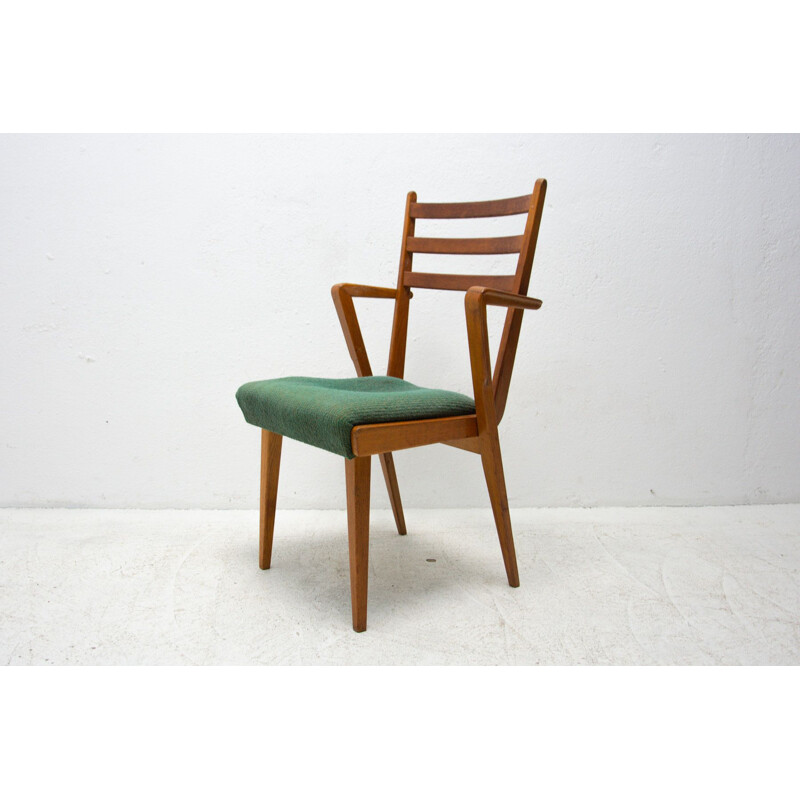 Paire de fauteuils de bureau vintage en bois courbé, Tchécoslovaquie 1960