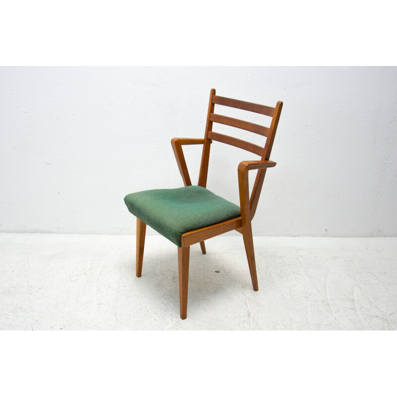 Paire de fauteuils de bureau vintage en bois courbé, Tchécoslovaquie 1960