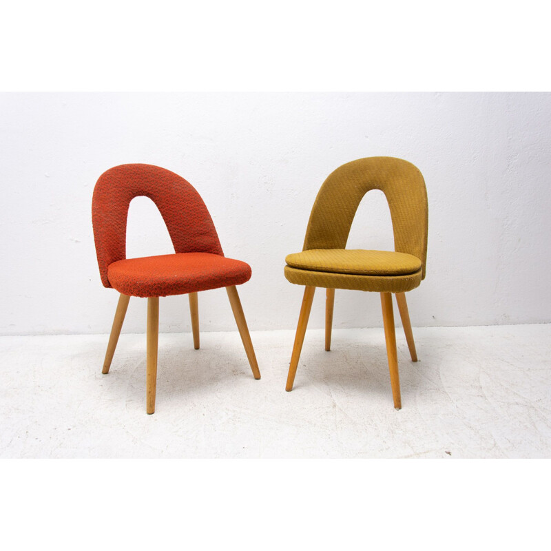 Pair of mid century upholstered dining chairs by Antonin Suman, Czechoslovakia 1960s